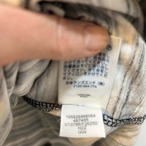 Lands' End Women's Cotton Jersey Dress Sleeveless With Pockets Black White Sz M - Picture 8 of 8